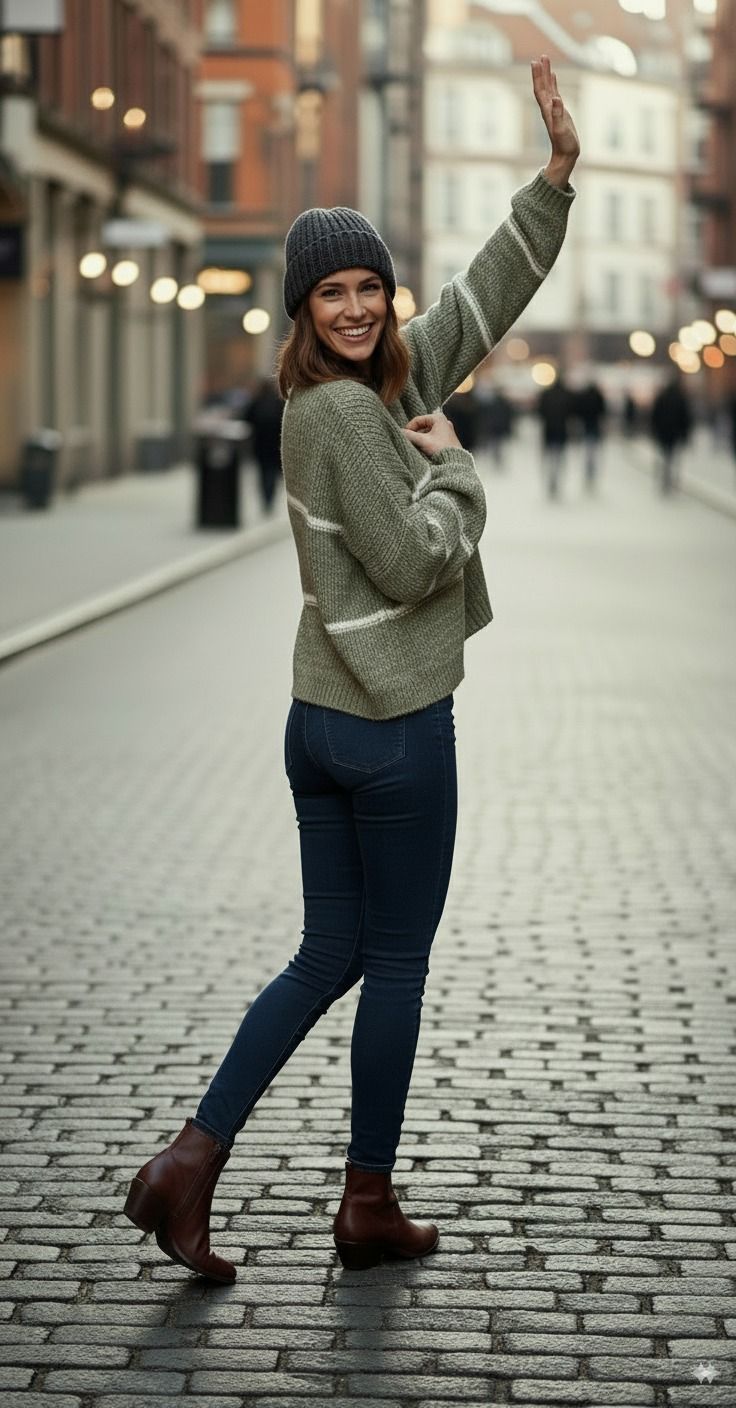 Gestreifter Strick- Cardigan „Cozy“