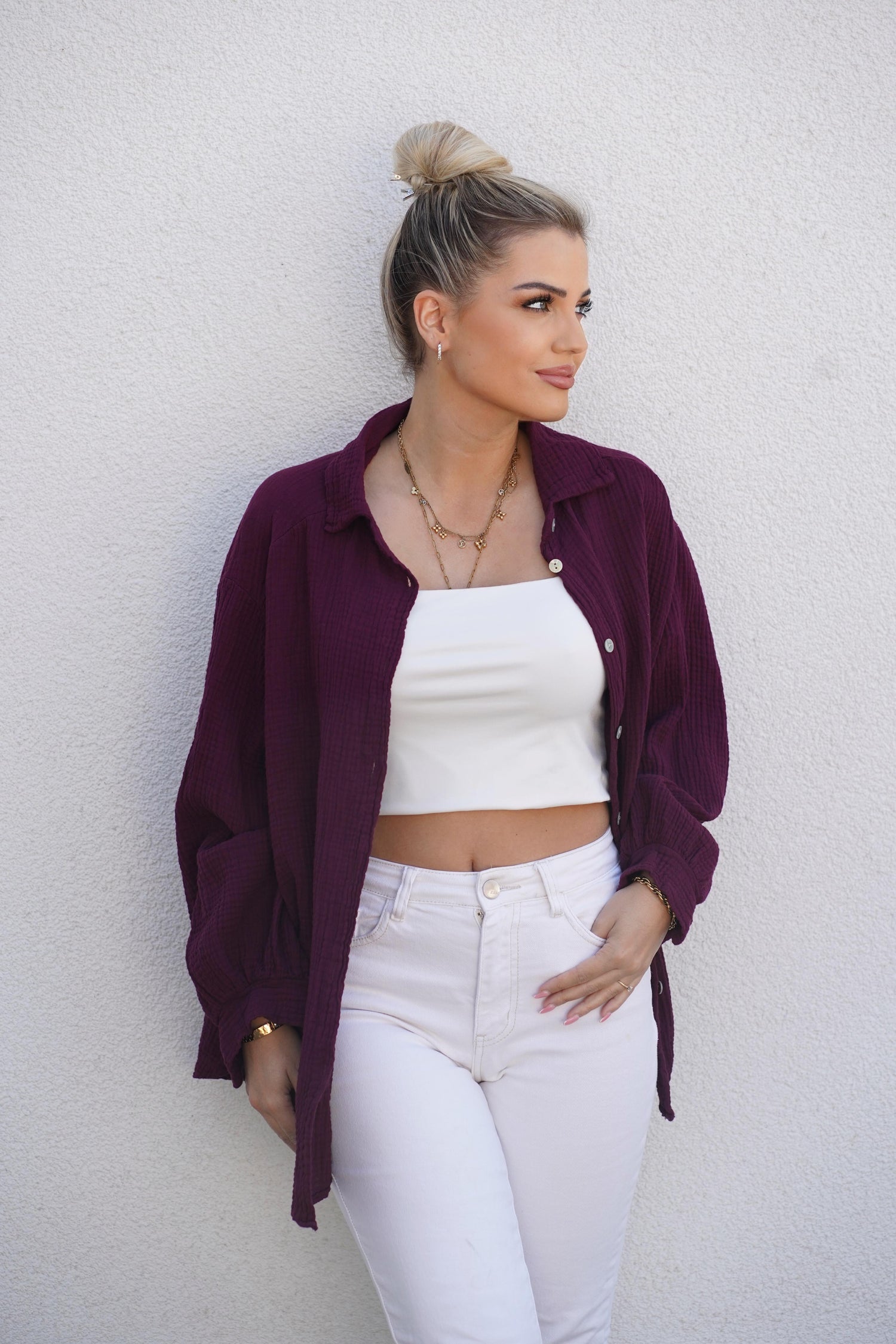 Musselin Bluse „Nadine“ kurz