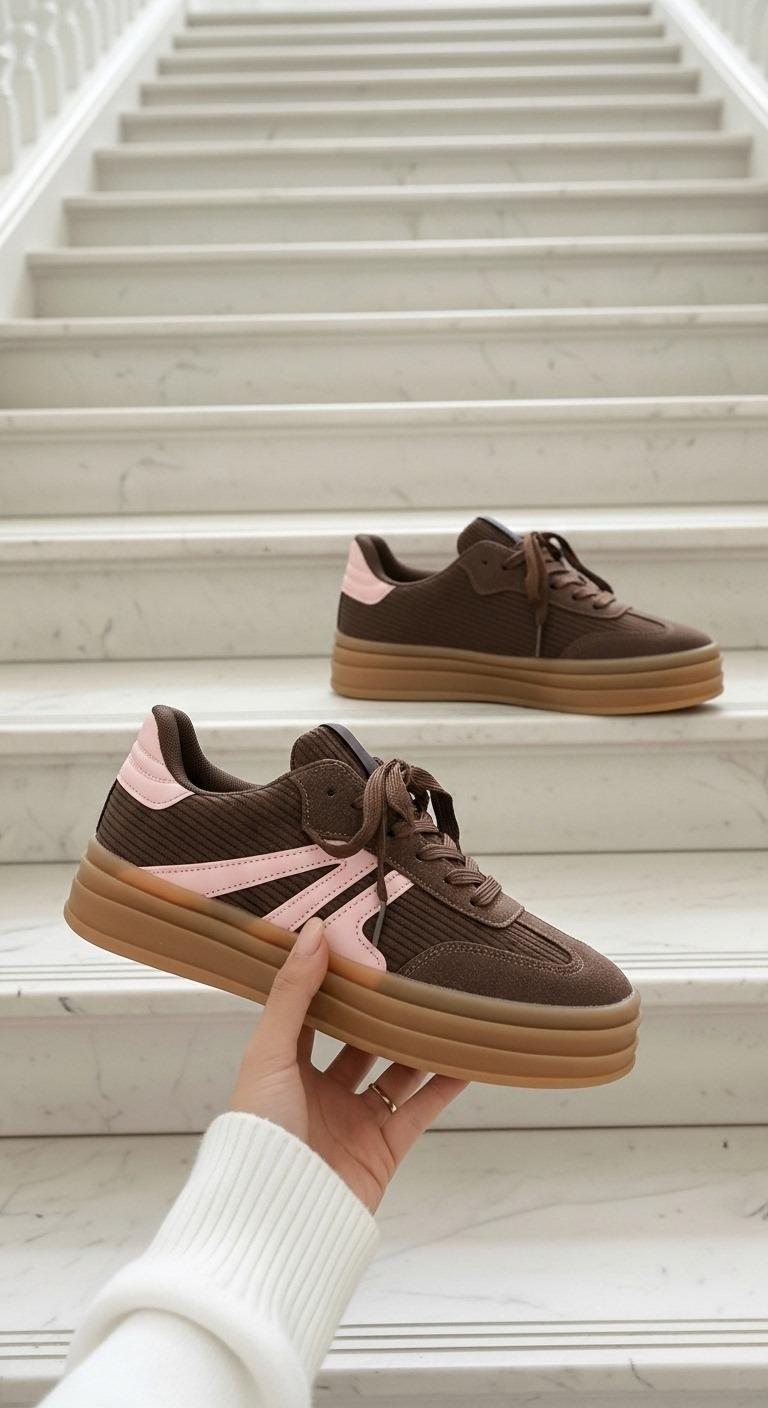 Trend- Sneaker Beige & Braun