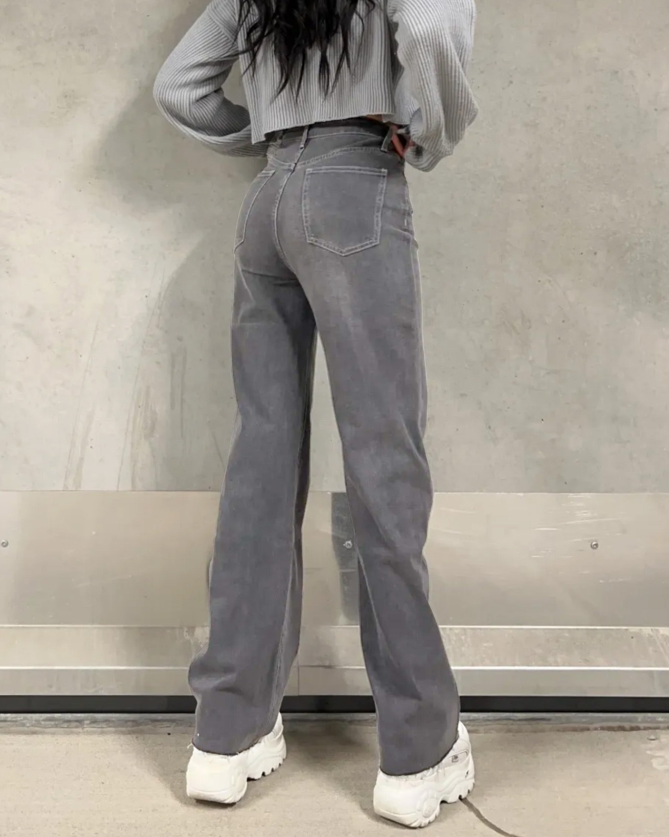 Mom Jeans grau