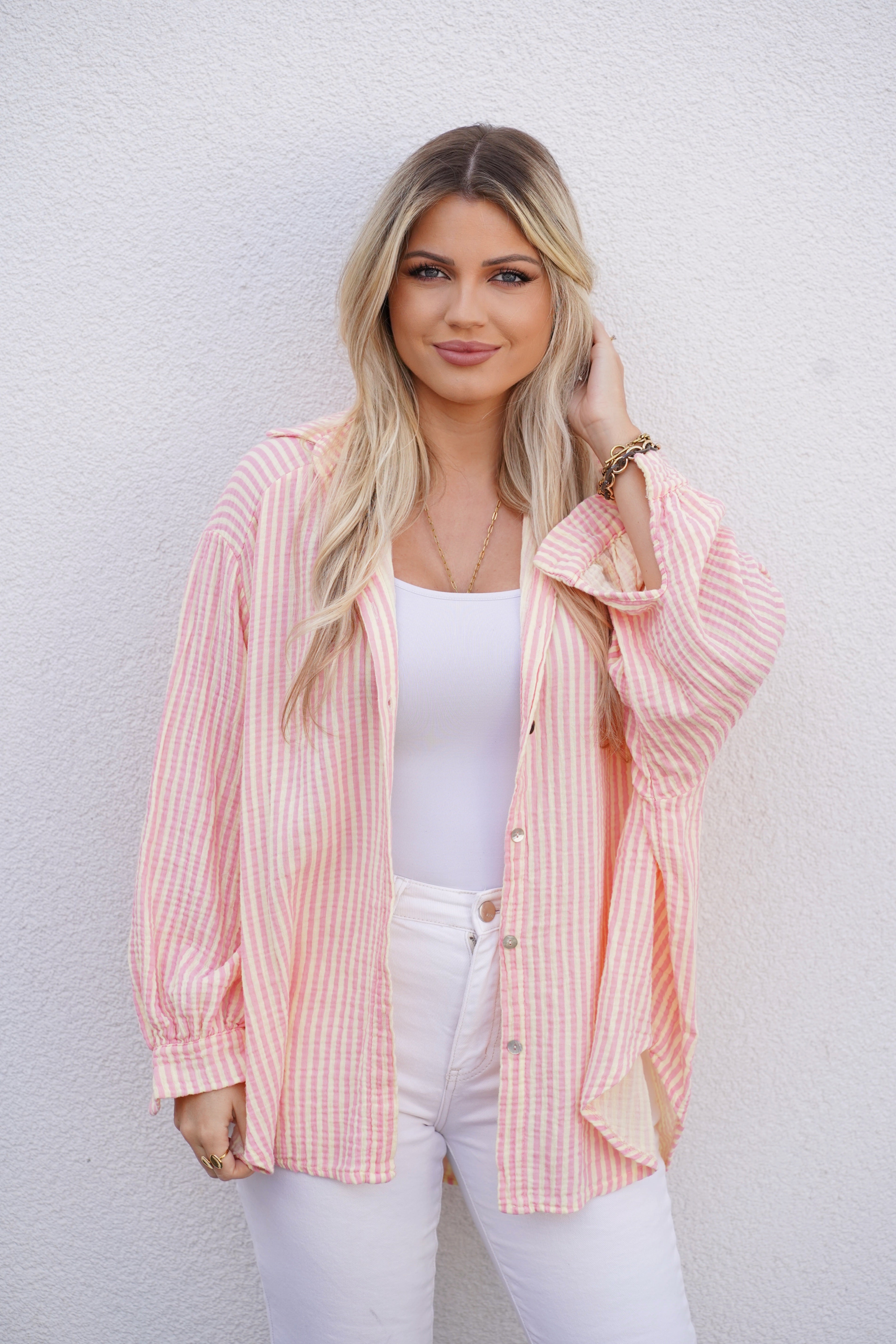 Musselin Bluse gestreift