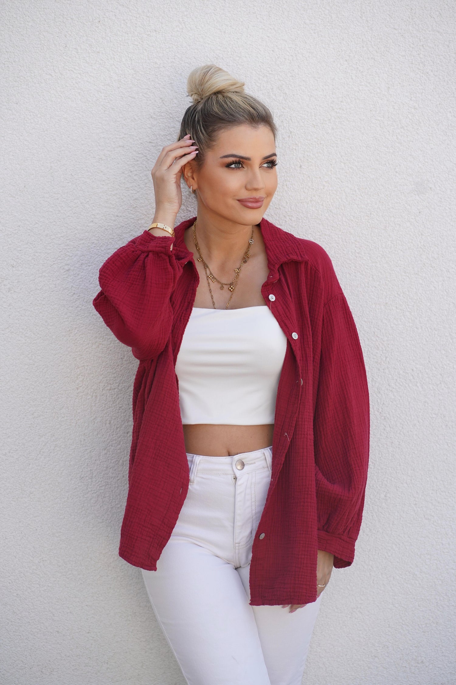 Musselin Bluse „Nadine“ kurz