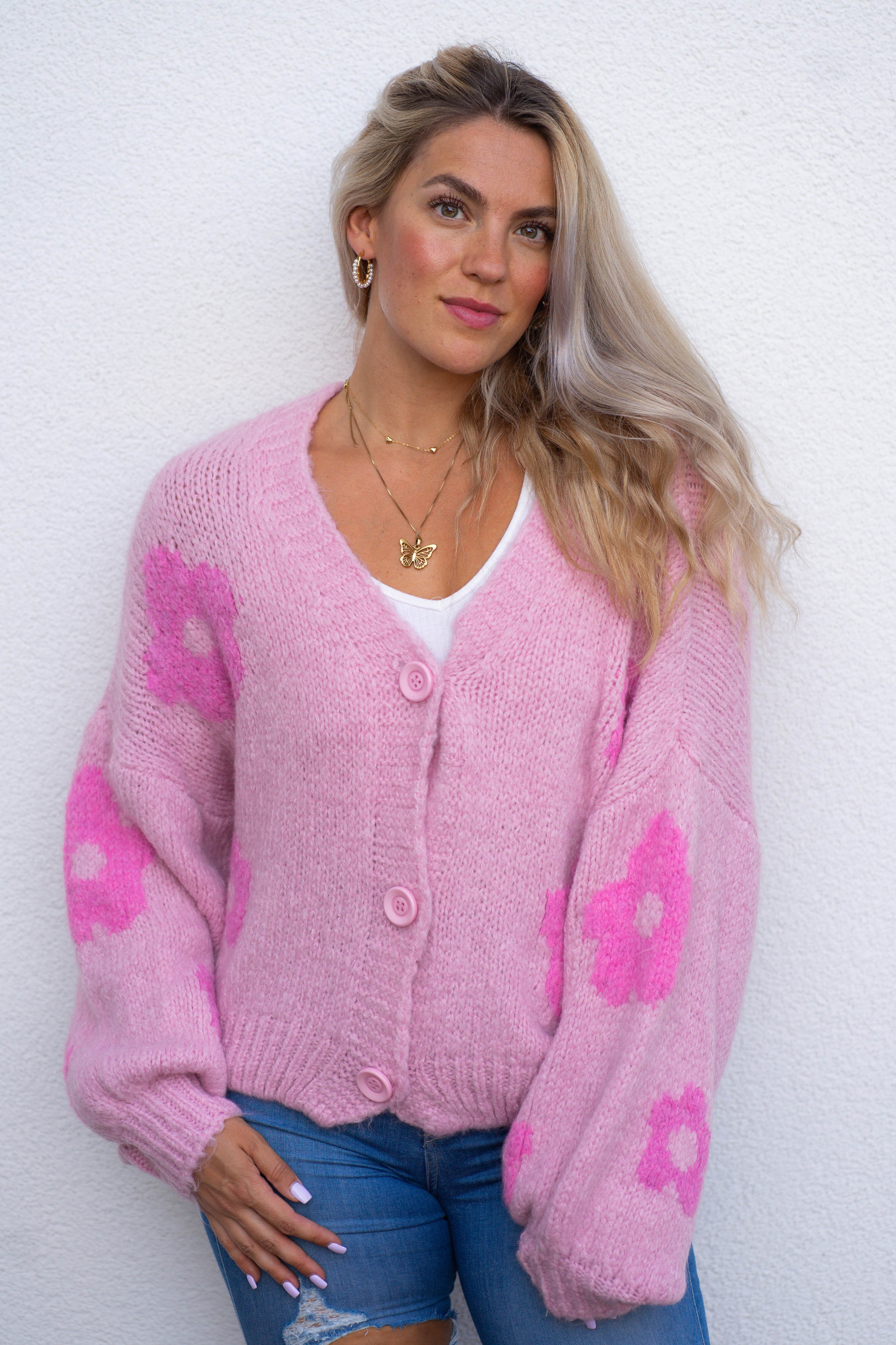 Cardigan mit Blumen