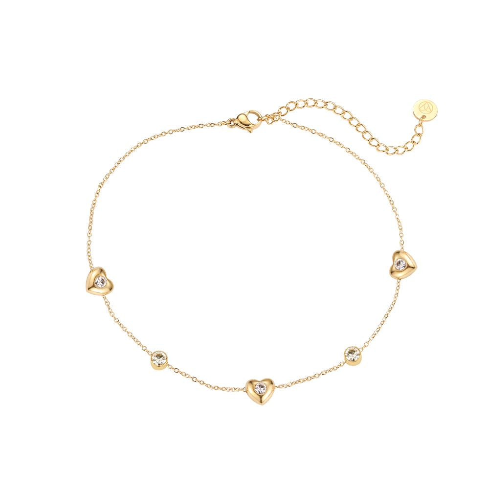 Fußkette mit Herzen