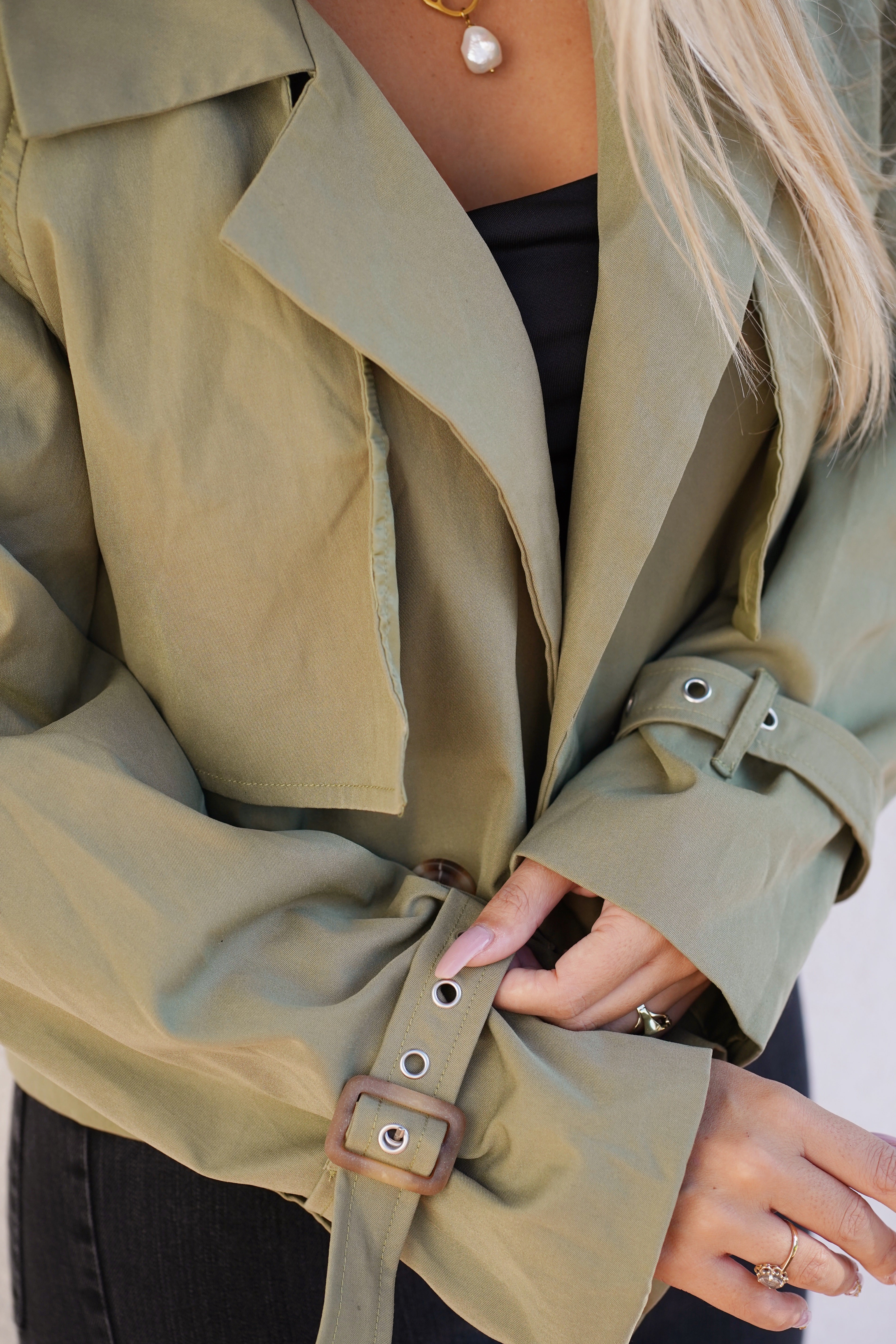 Cropped Jacke Trenchcoat kurz