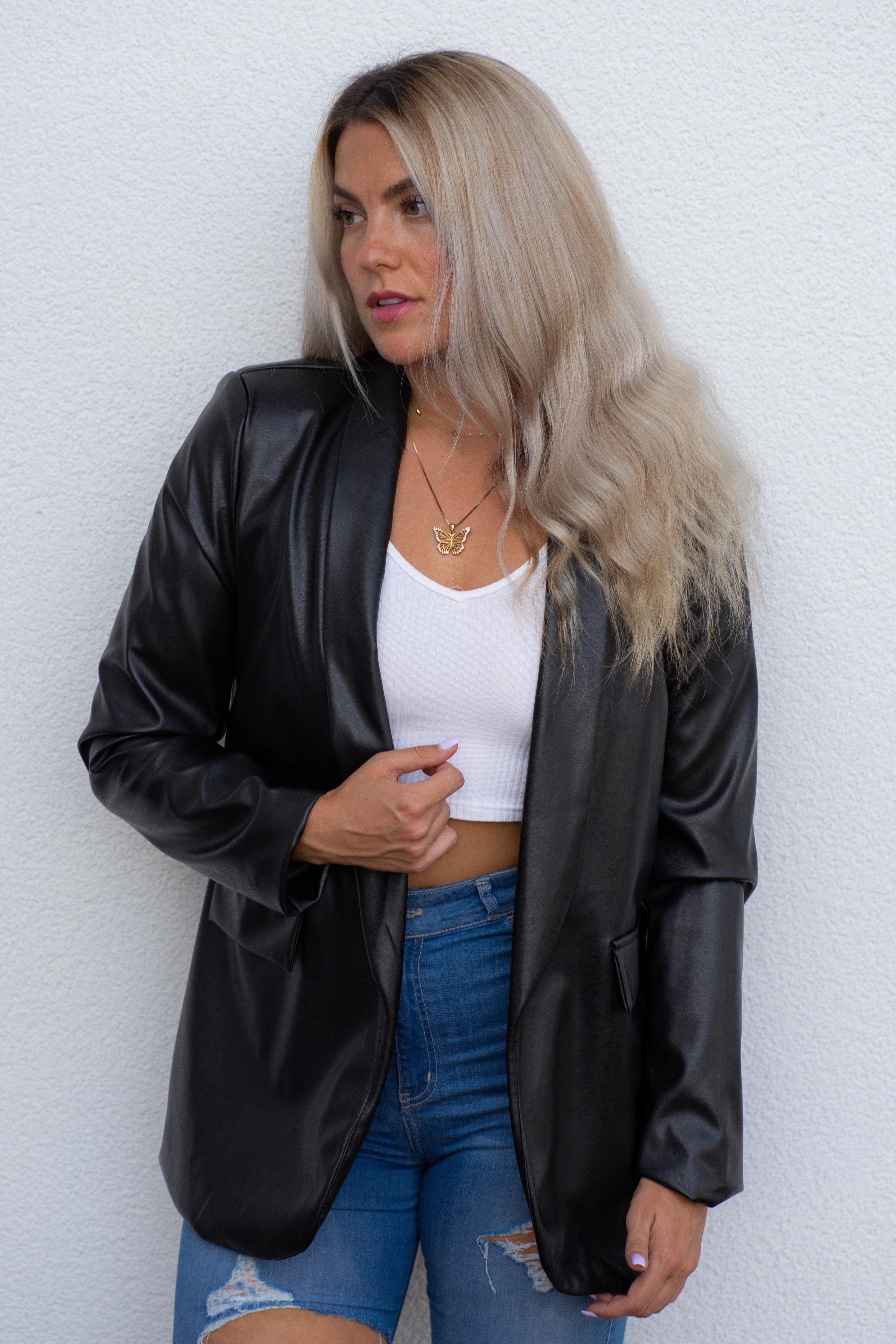 Kunstleder-Blazer