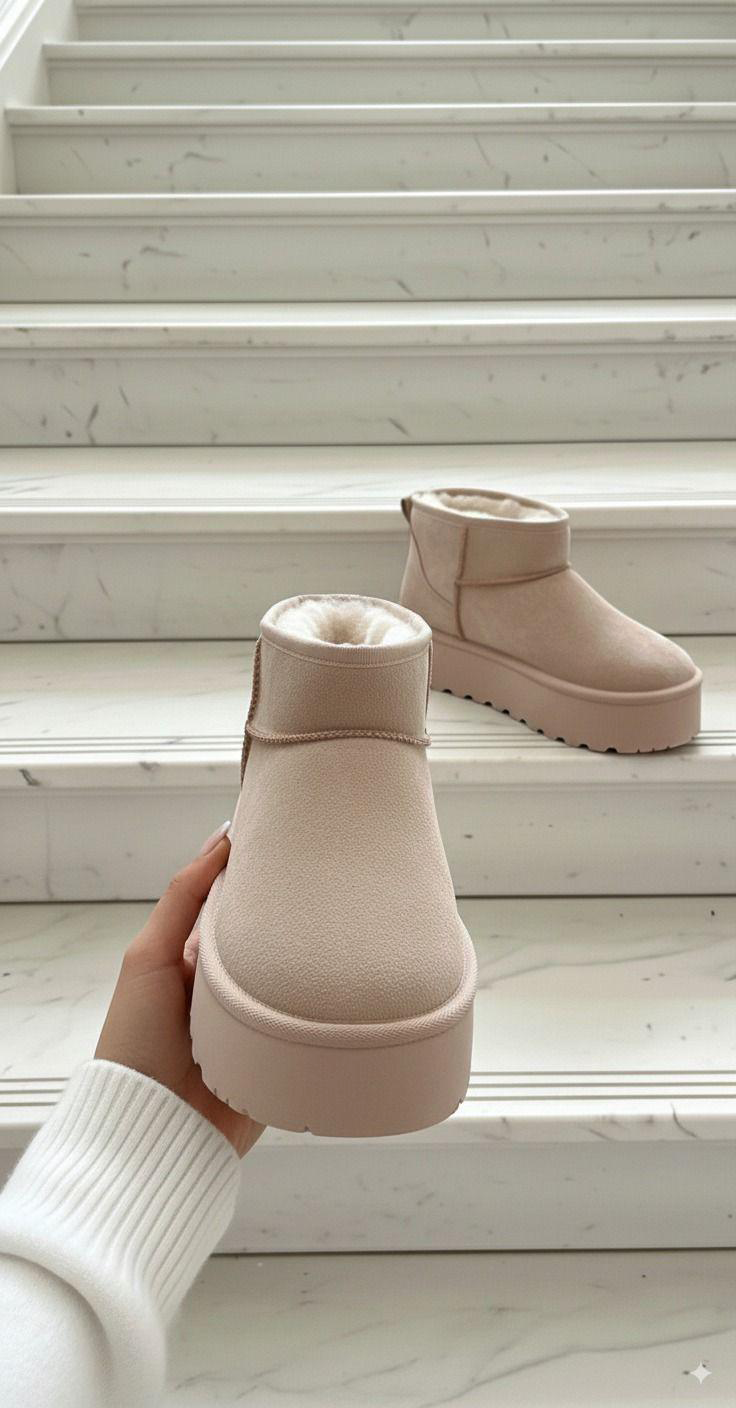 Gefütterte Boots mit Plateau „Helsinki“