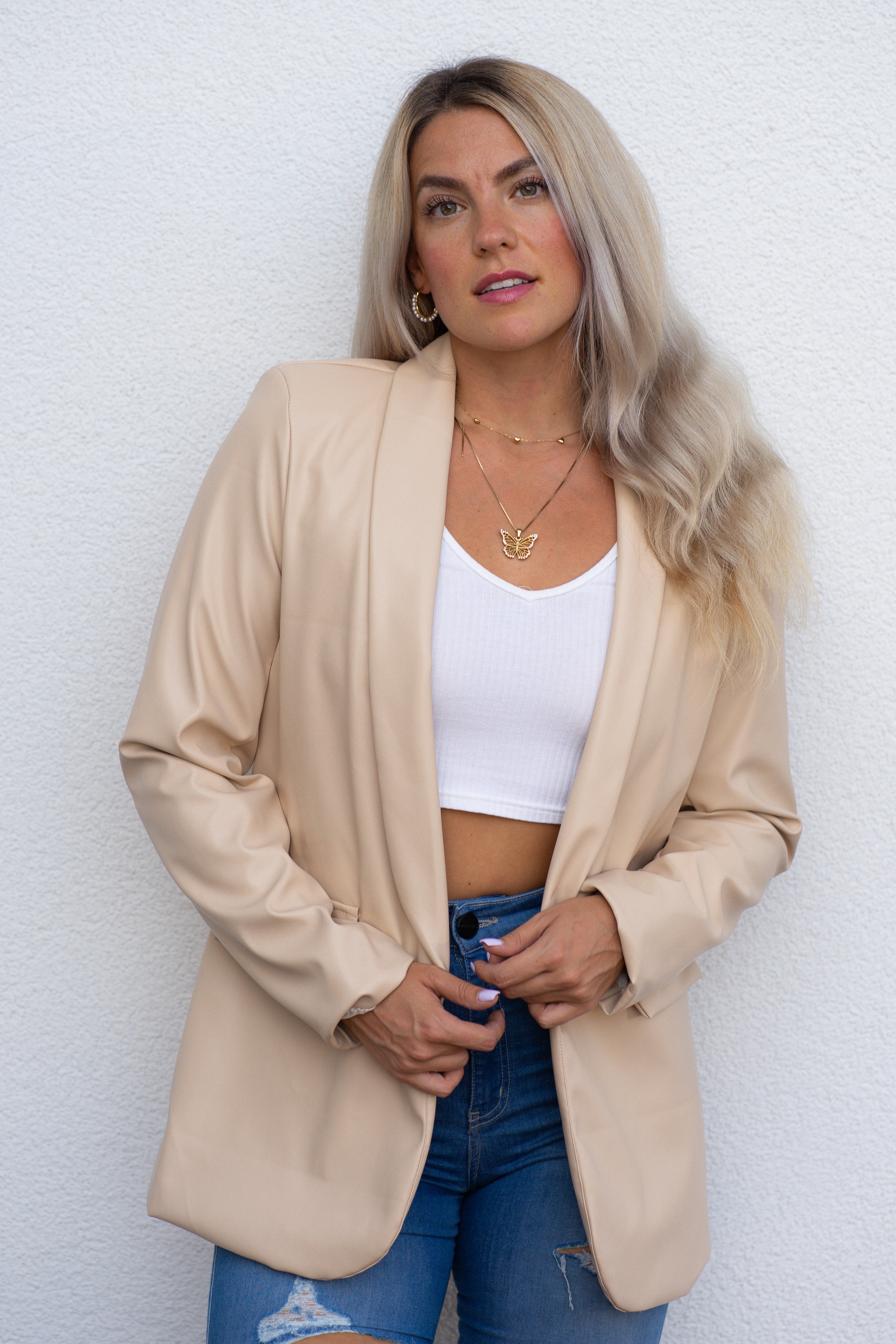 Kunstleder-Blazer