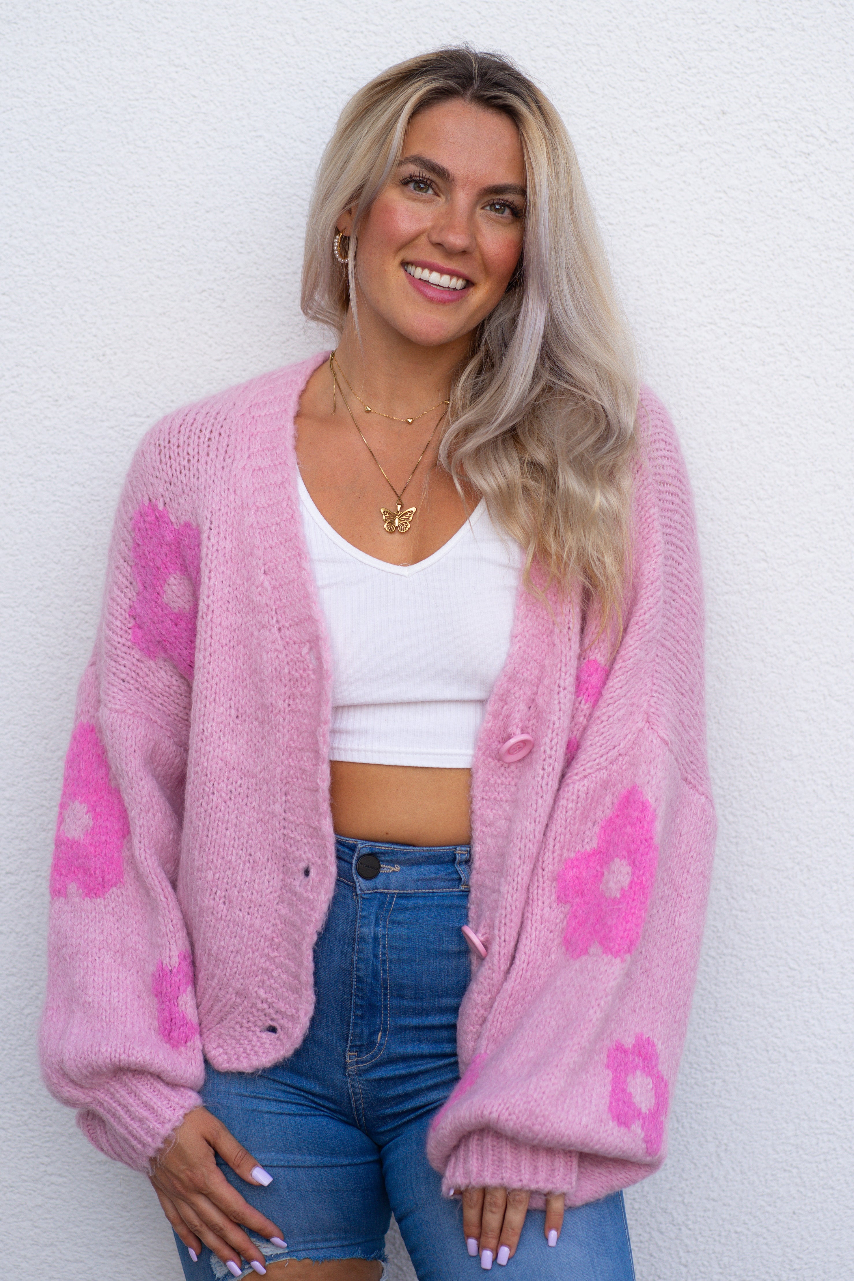 Cardigan mit Blumen