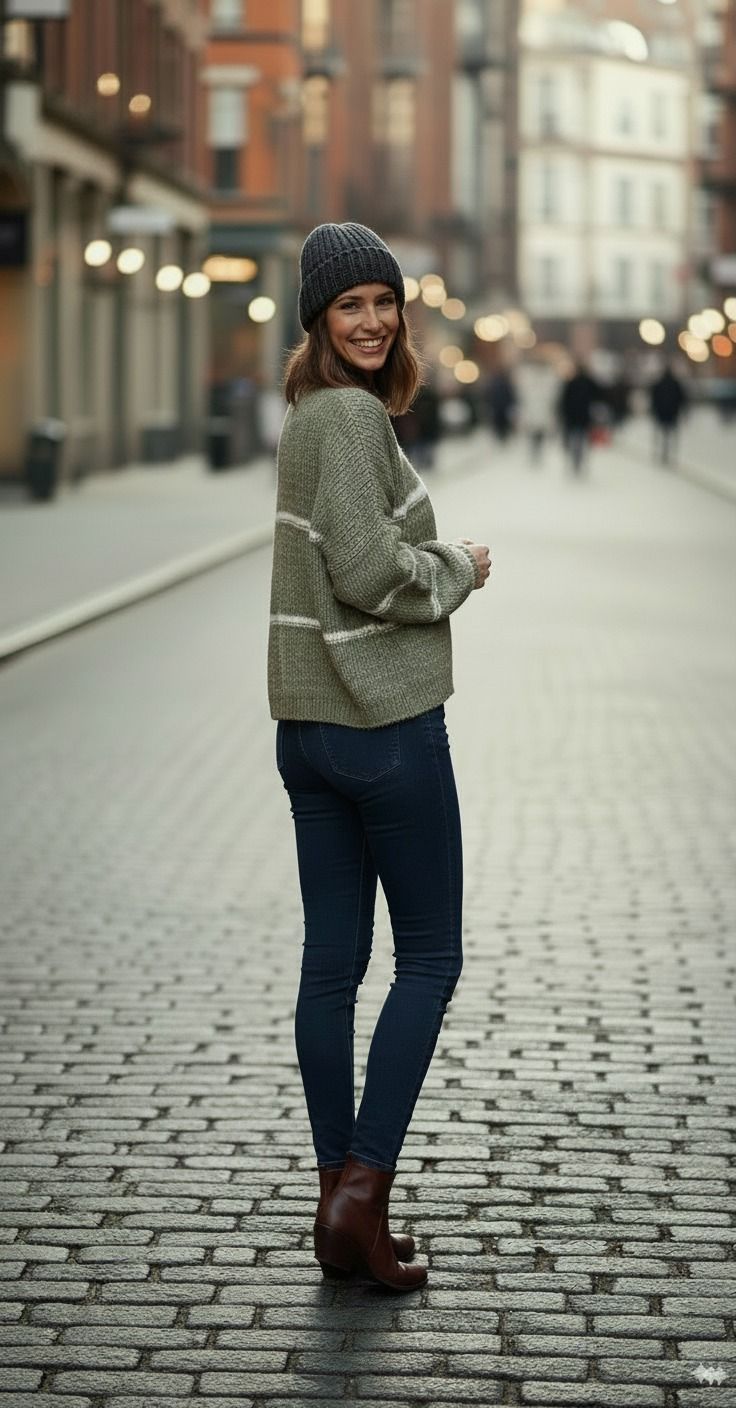 Gestreifter Strick- Cardigan „Cozy“