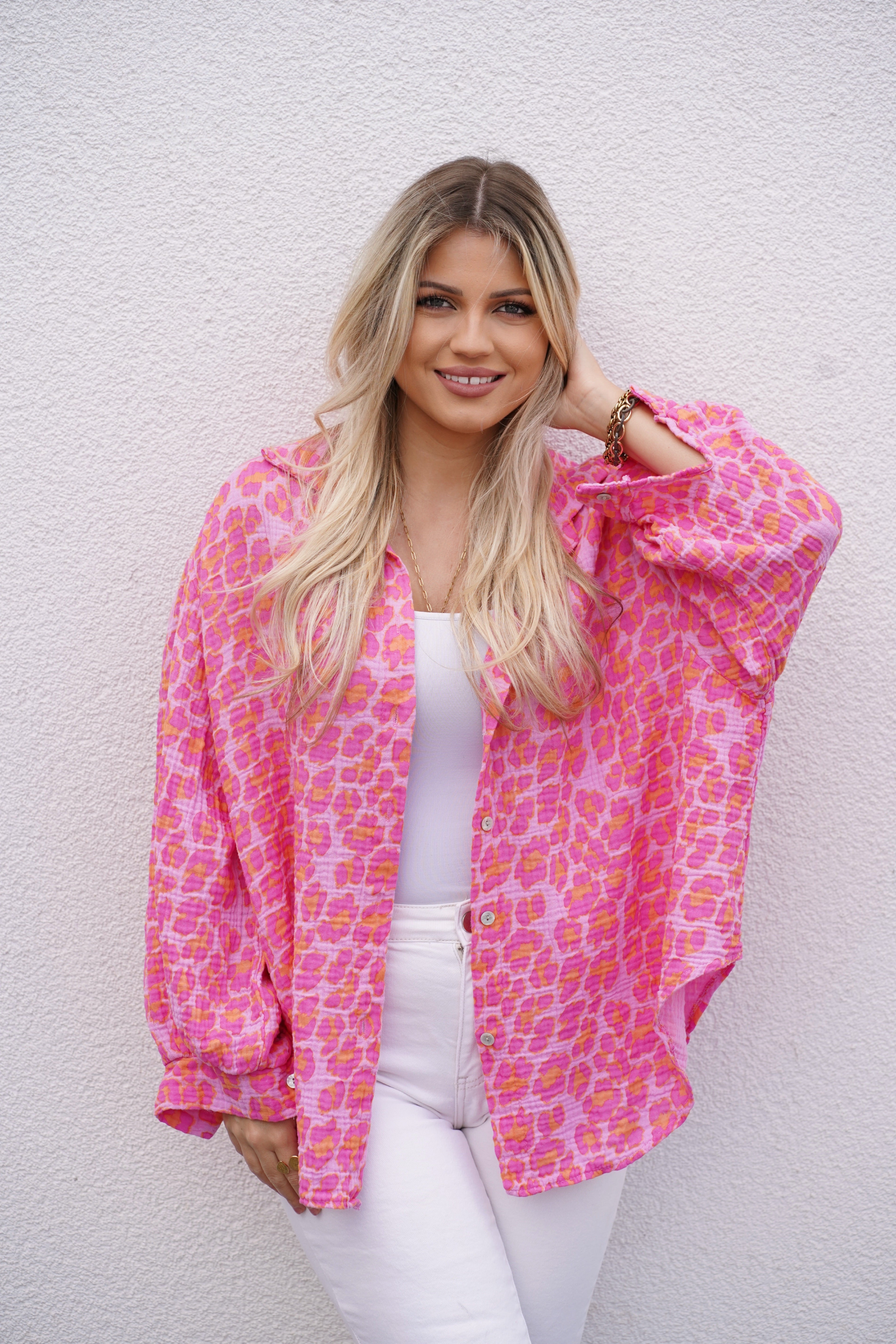 Musselin Bluse Leopardenmuster