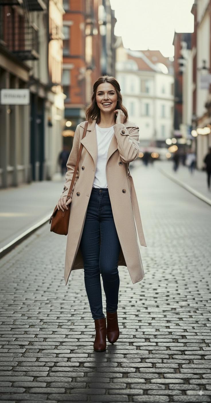 Klassischer Trenchcoat - Wildlederoptik