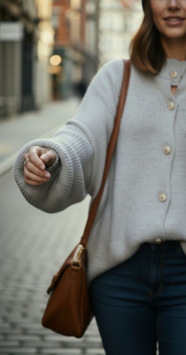 Oversize Strick-Cardigan mit Knöpfen