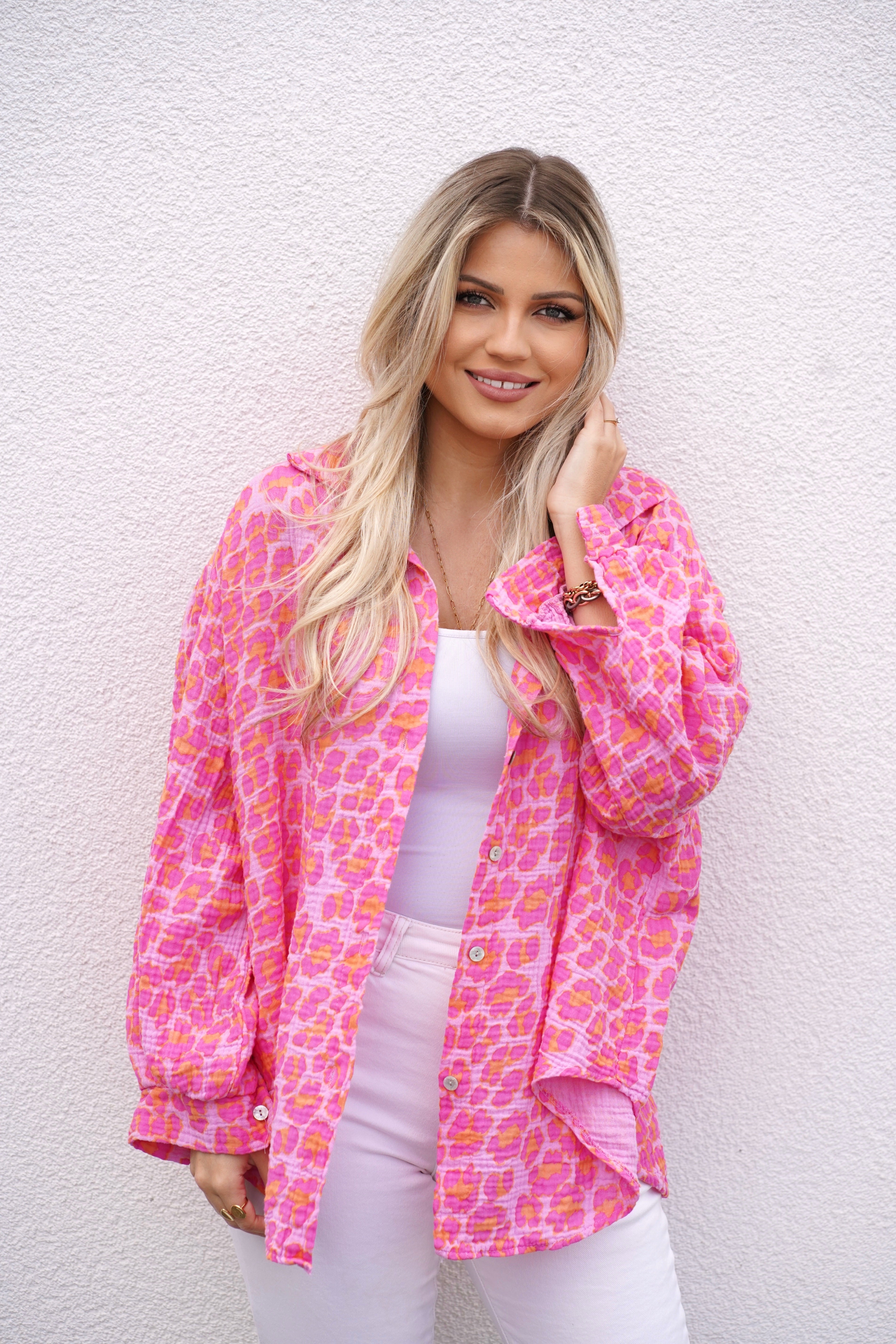 Musselin Bluse Leopardenmuster