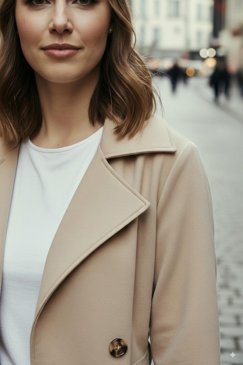 Klassischer Trenchcoat - Wildlederoptik