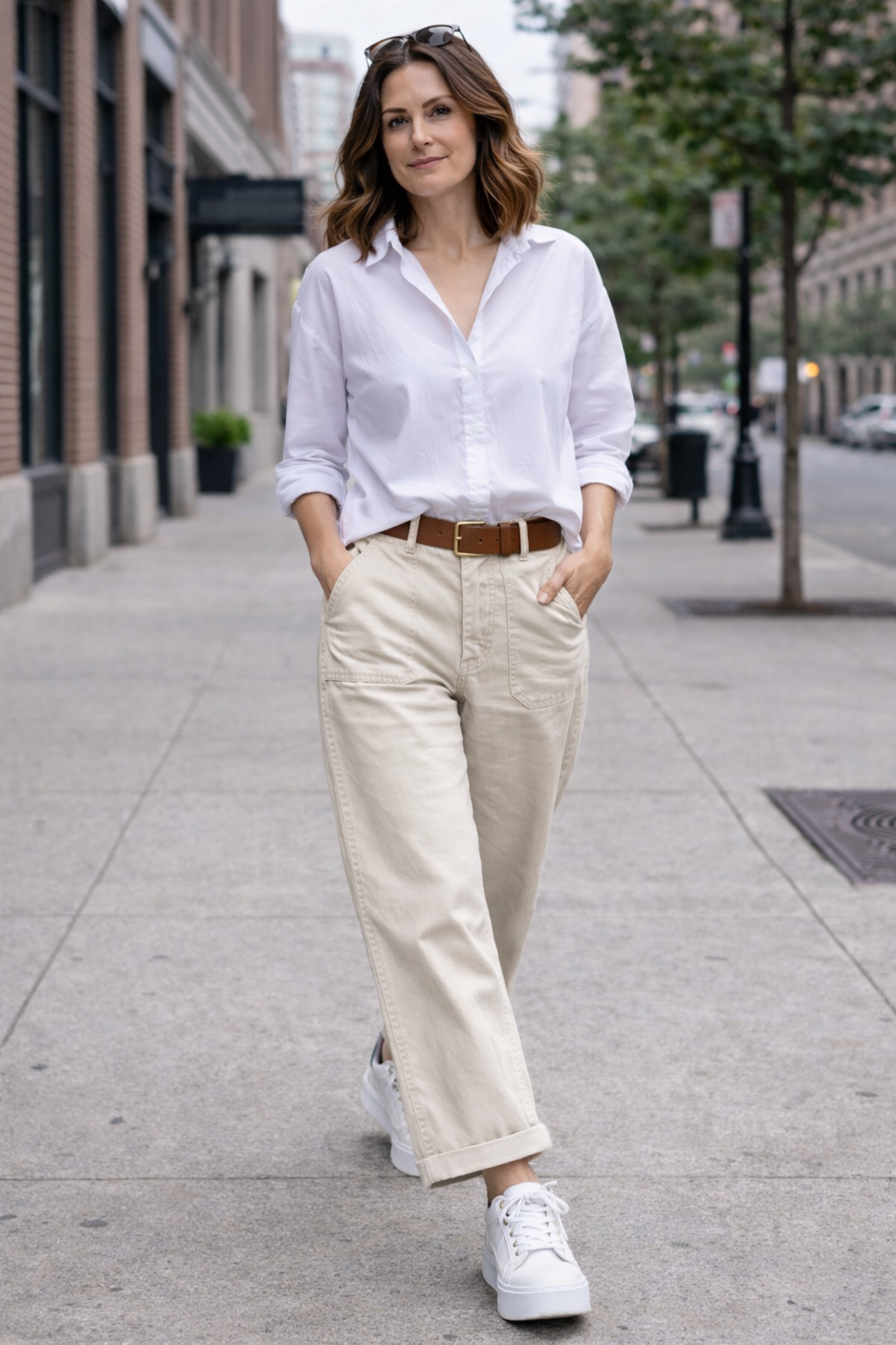 Barrel Leg Feincordhose im Relaxed Fit