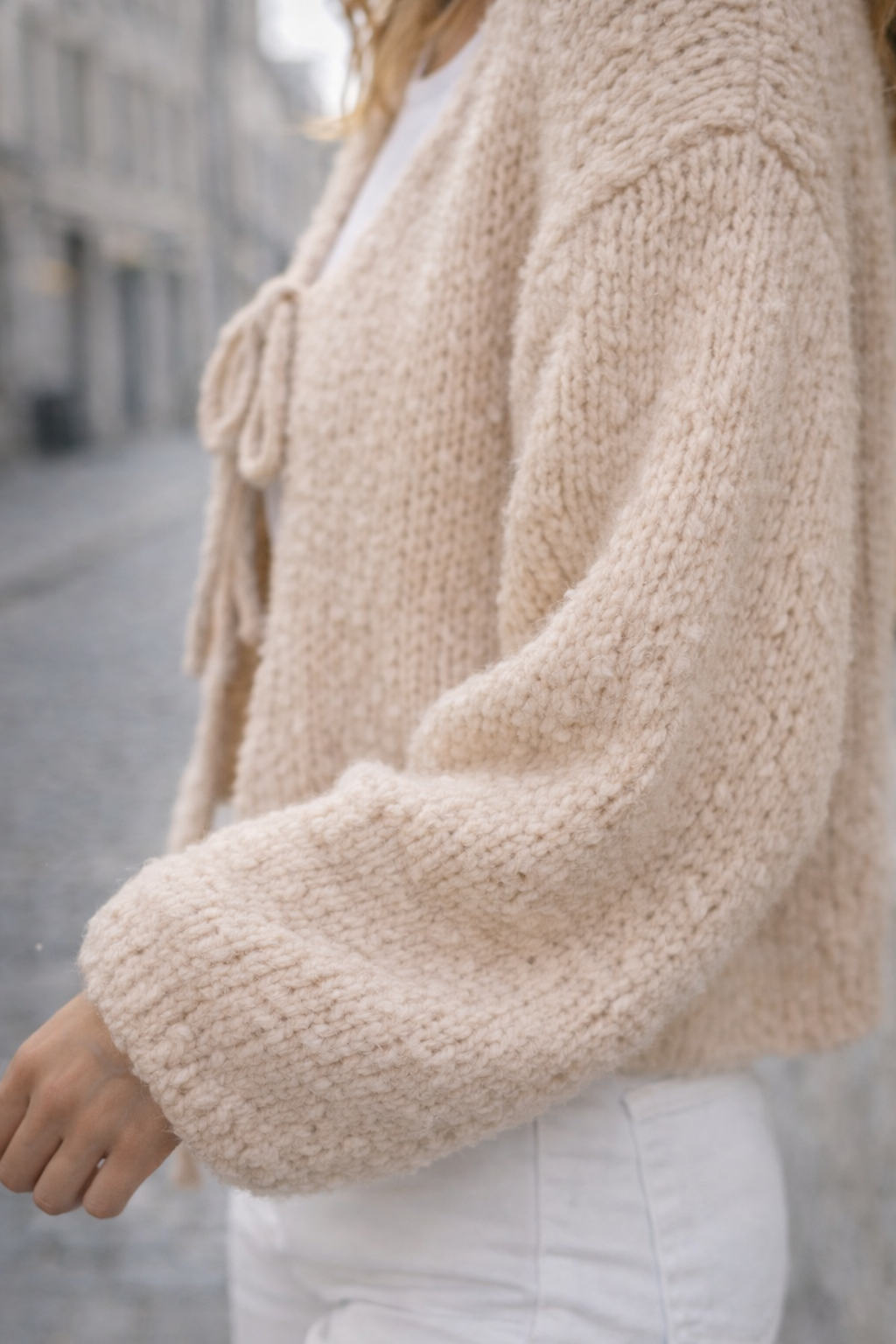 Cozy Cardigan mit Schleife