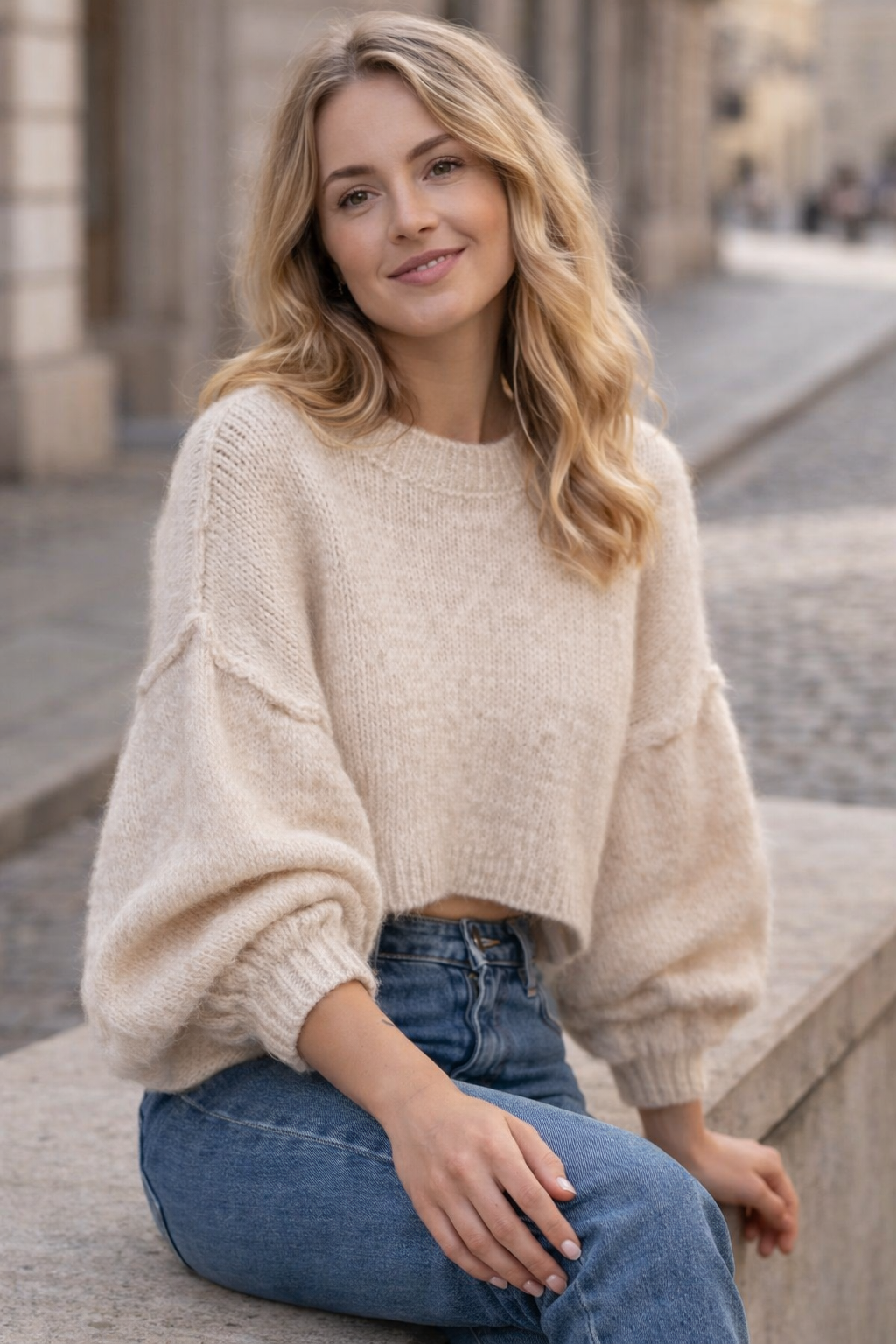 Soft Cropped Strickpullover