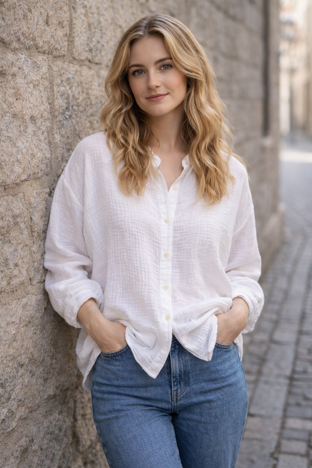 Musselin Bluse aus Baumwolle – locker & zeitlos