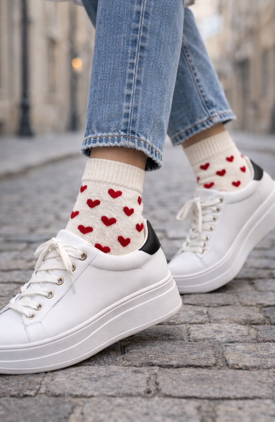 Socken mit Herzmuster – kurze Alltagssocken
