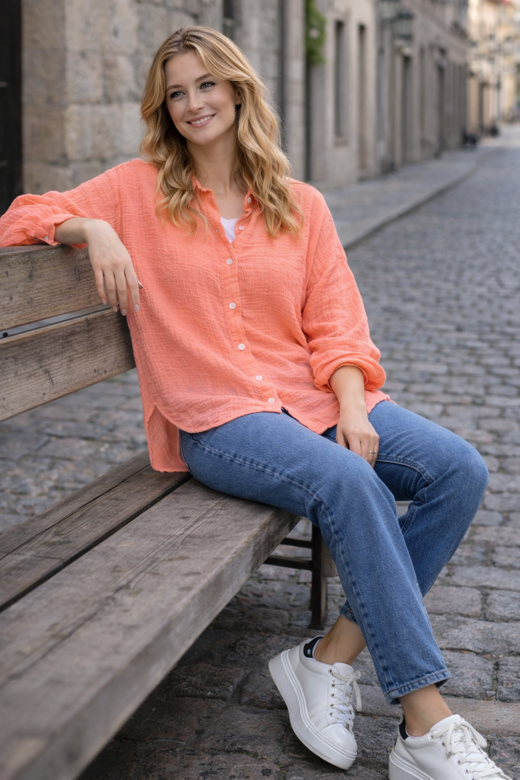 Musselin Bluse aus Baumwolle – locker & zeitlos