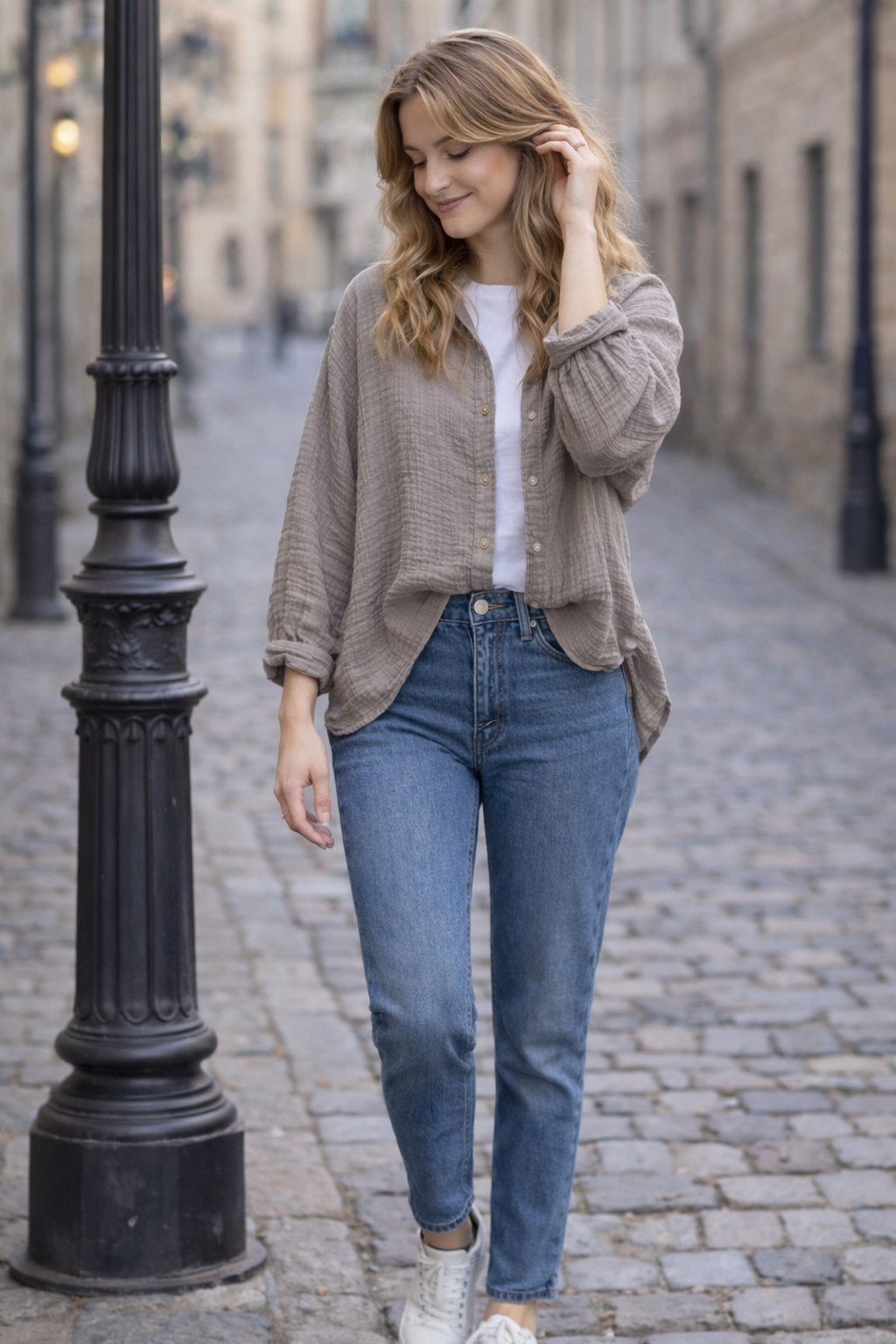 Musselin Bluse aus Baumwolle – locker & zeitlos