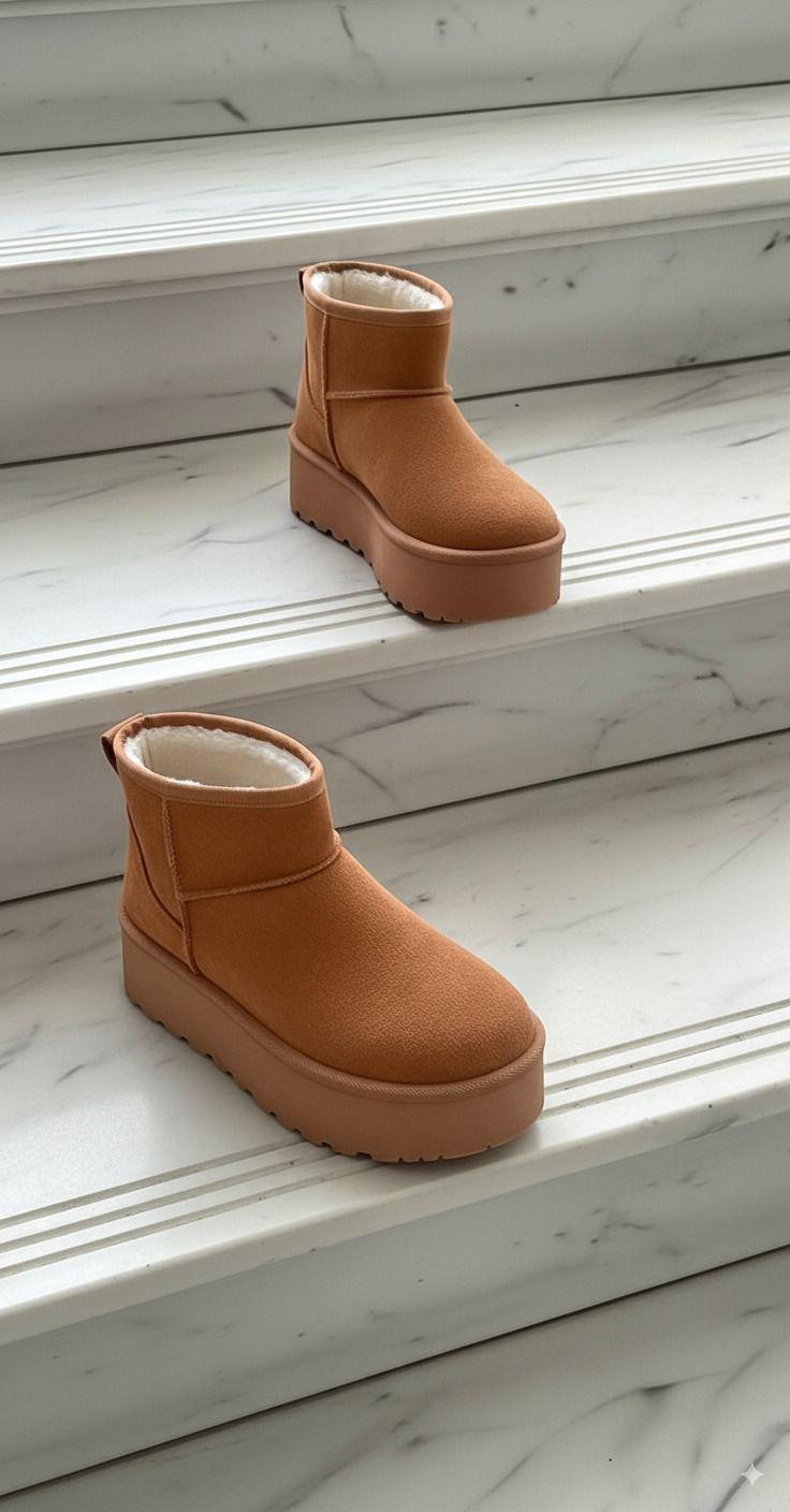 Gefütterte Boots mit Plateau „Helsinki“
