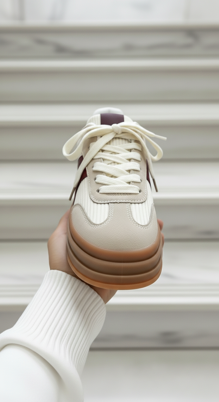 Trend- Sneaker Beige & Braun