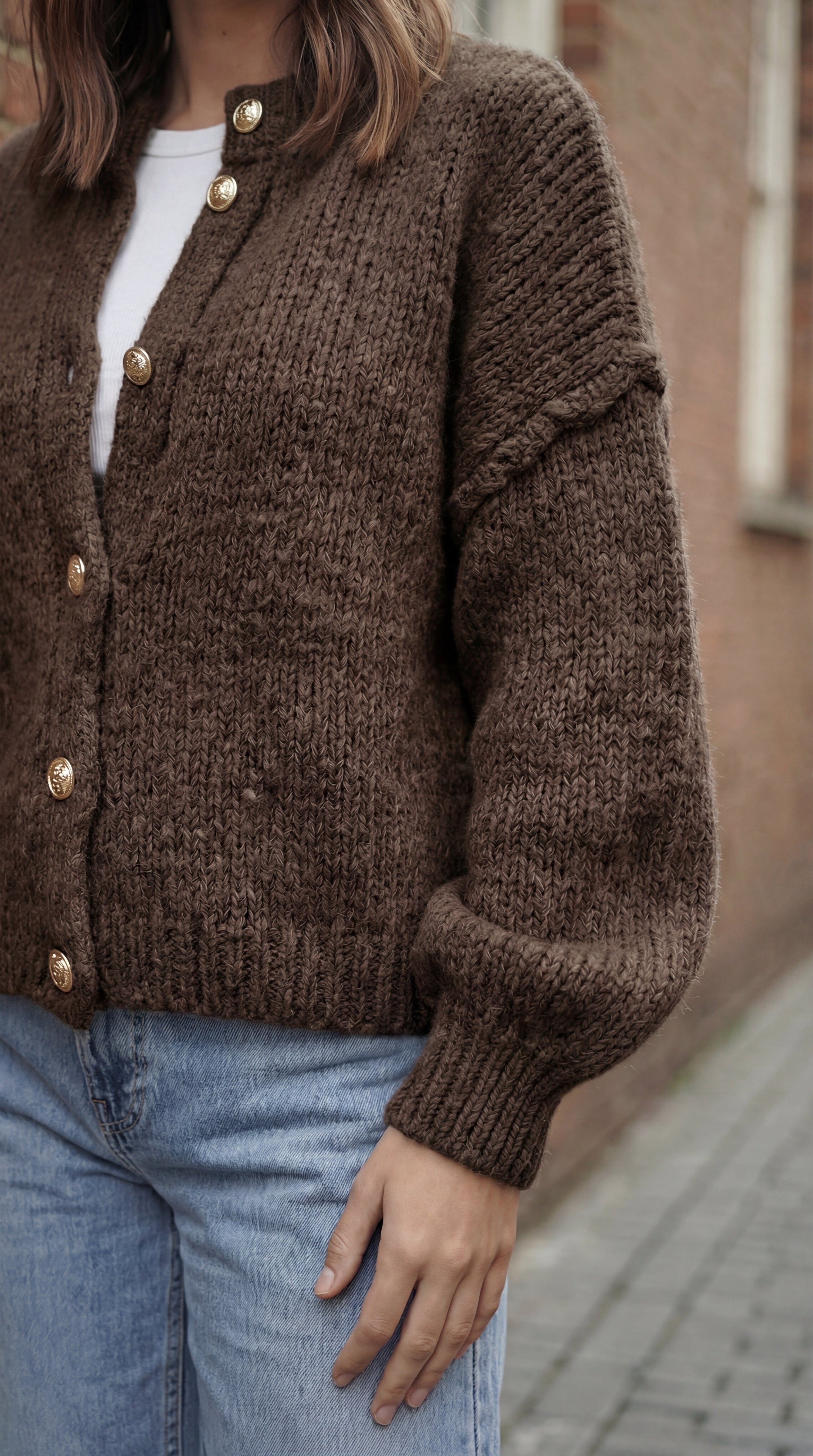 Strick-Cardigan mit Knöpfen