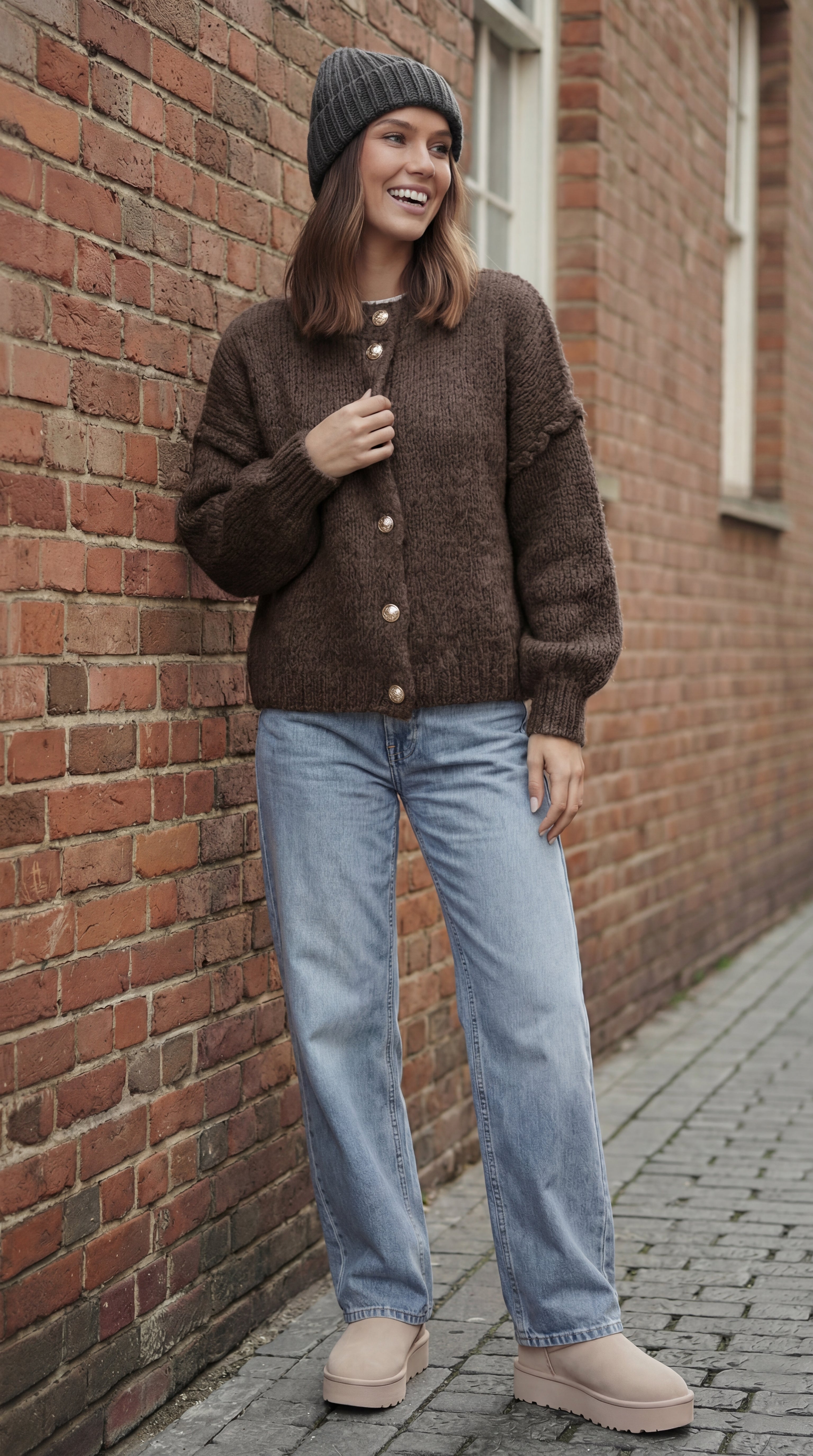 Strick-Cardigan mit Knöpfen