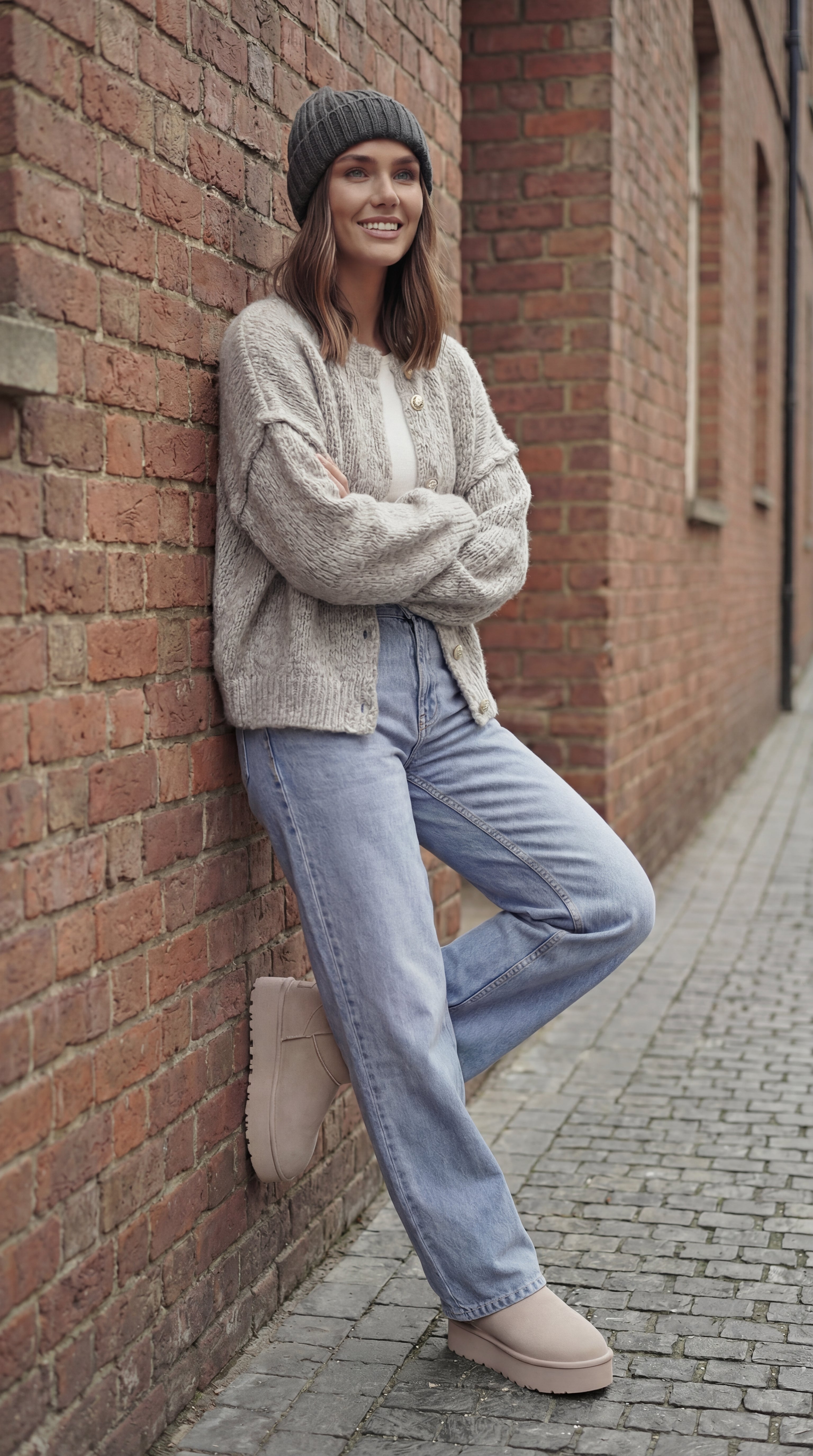 Strick-Cardigan mit Knöpfen