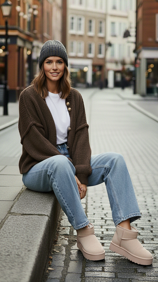 Strick-Cardigan mit Knöpfen