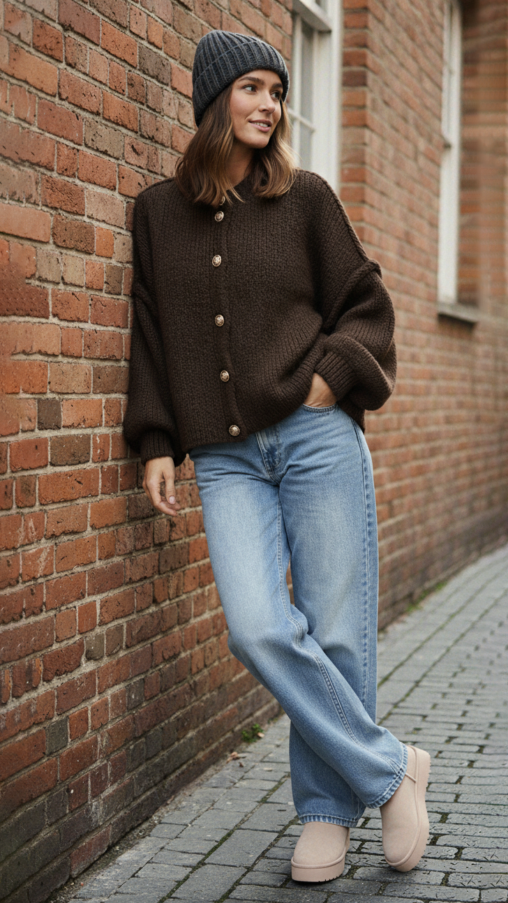 Strick-Cardigan mit Knöpfen