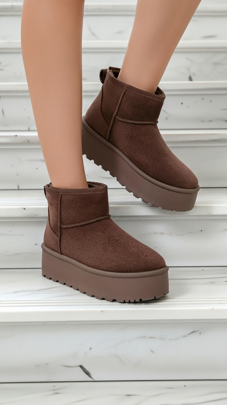 Gefütterte Boots mit Plateau „Helsinki“