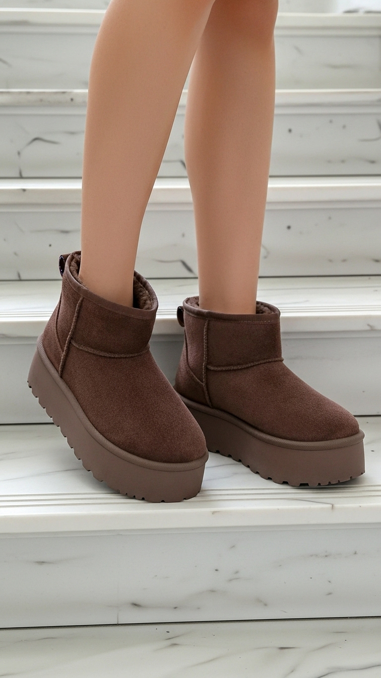 Gefütterte Boots mit Plateau „Helsinki“