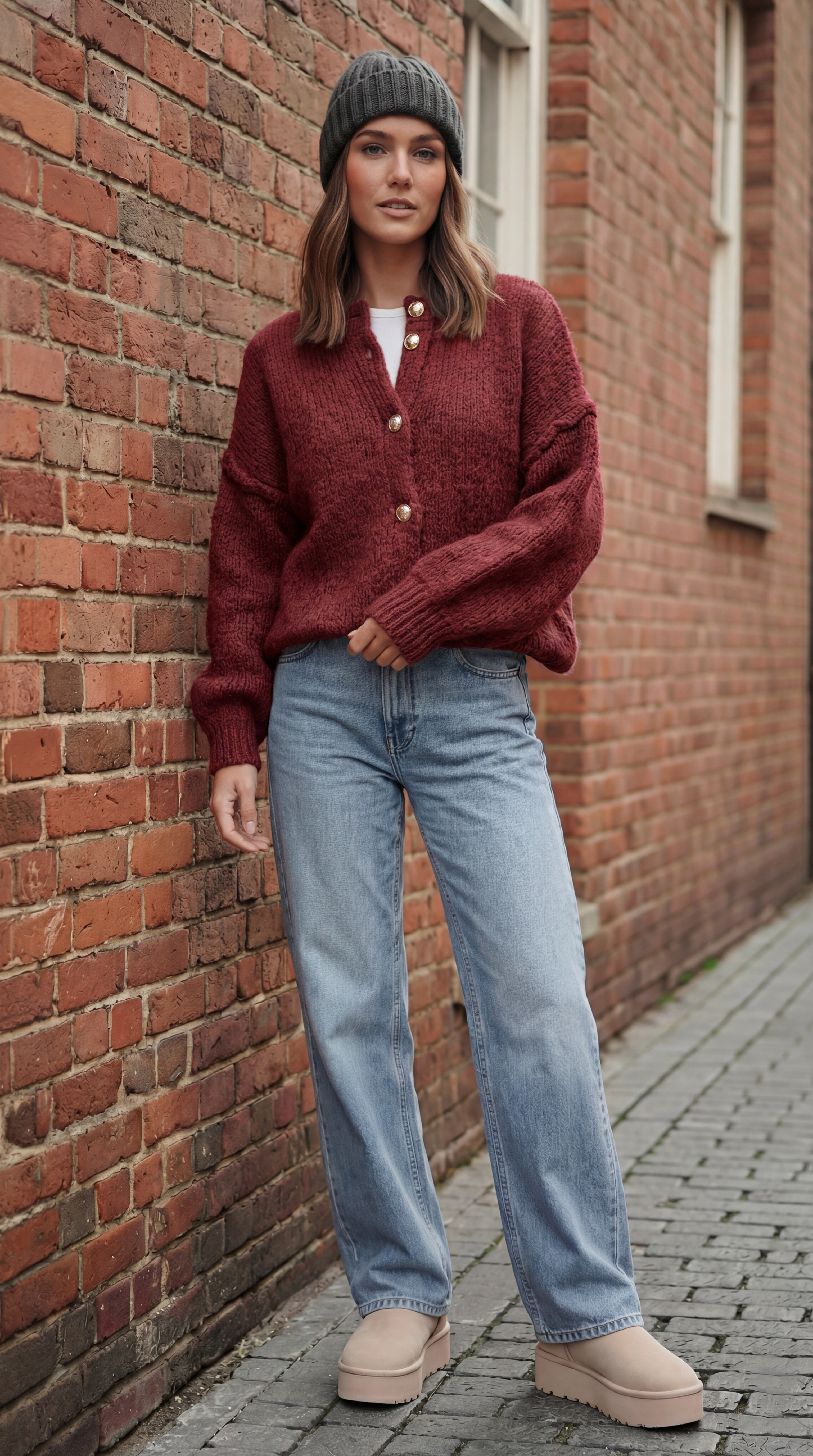 Strick-Cardigan mit Knöpfen