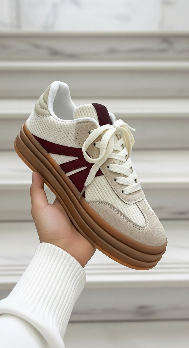 Trend- Sneaker Beige & Braun