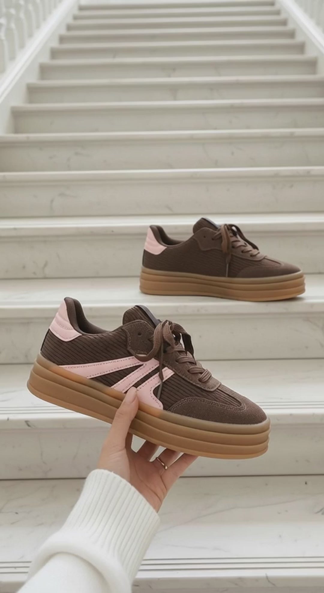 Trend- Sneaker Beige & Braun