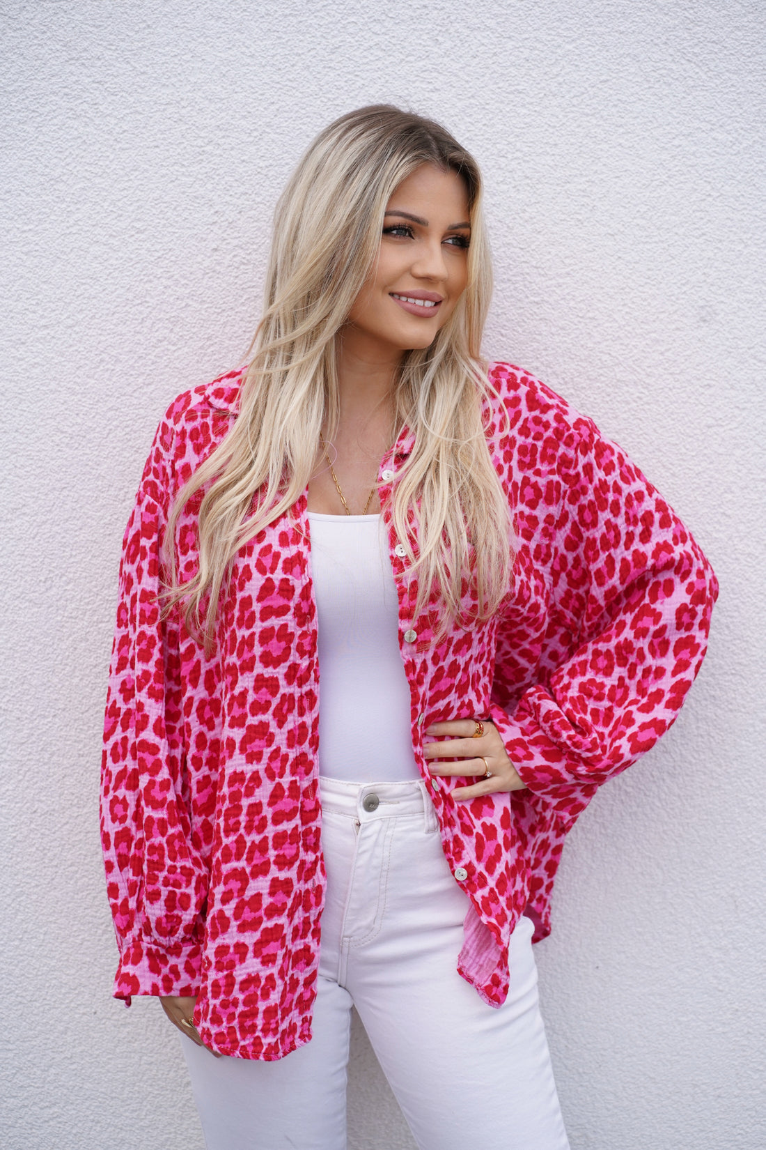 Musselin Bluse Leopardenmuster