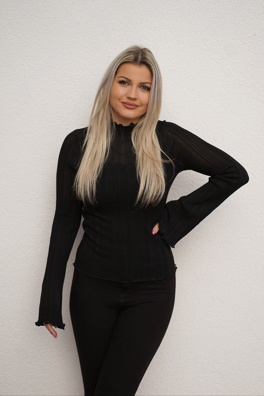 Geripptes Langarmshirt