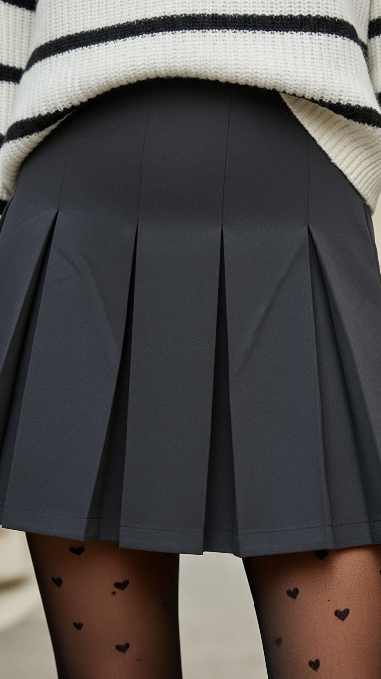 Hosenfaltenrock in Schwarz – Kellerfalten-Look