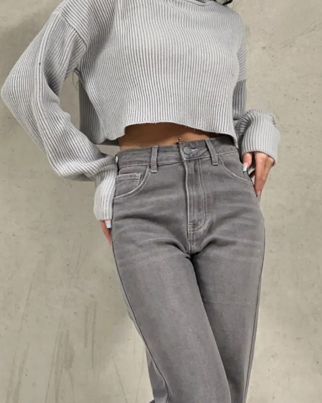 Mom Jeans grau