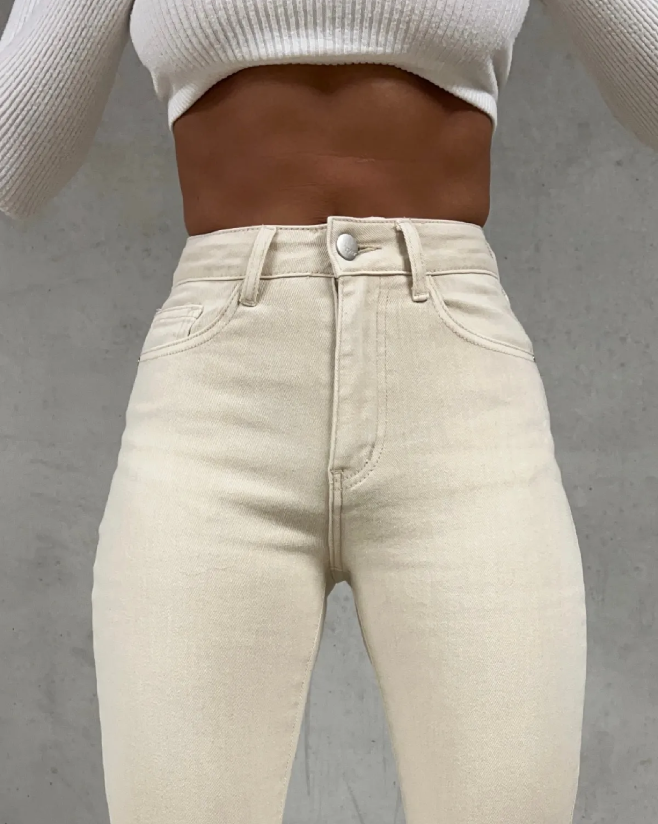 Mom Jeans beige