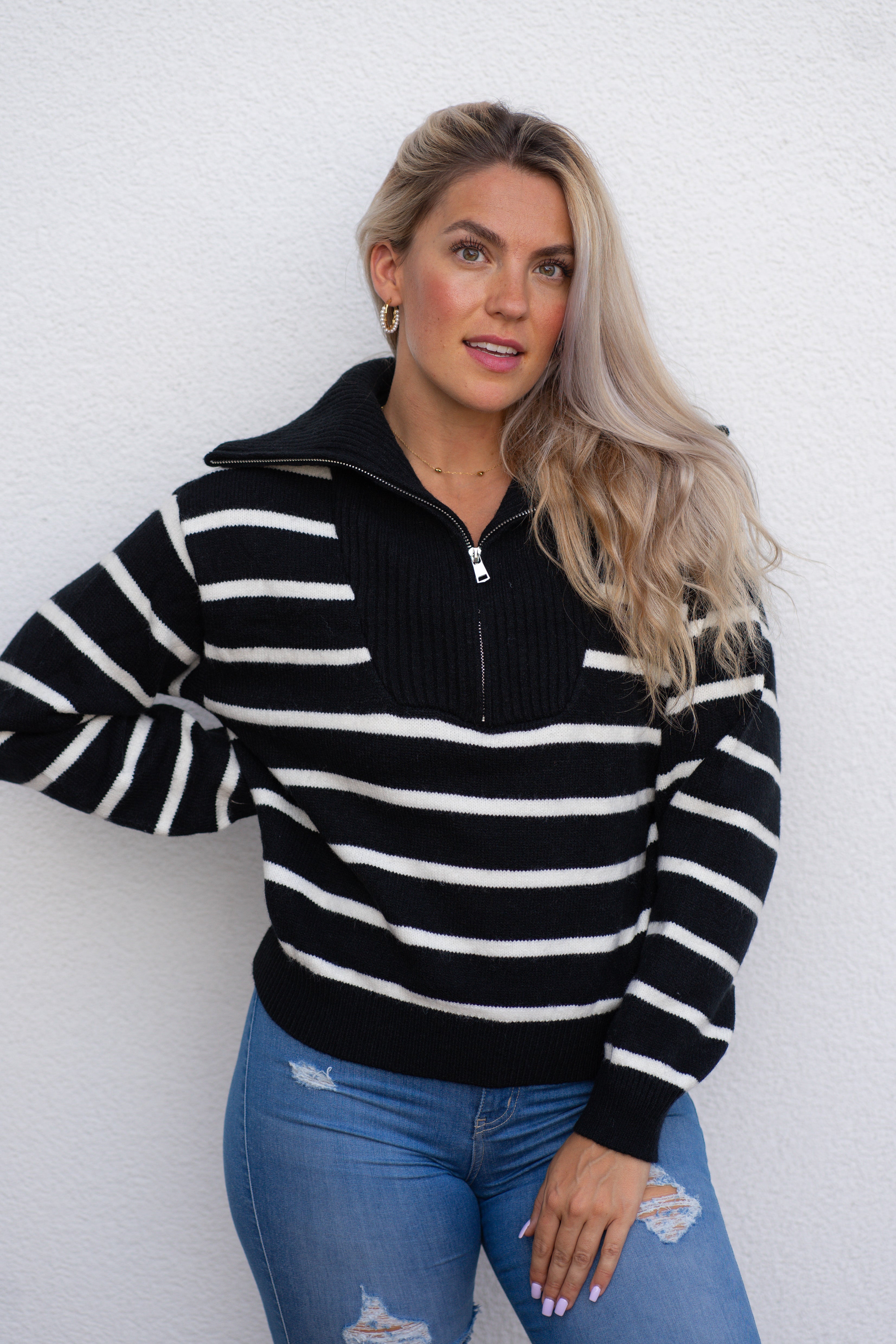 Pullover mit Halfzip