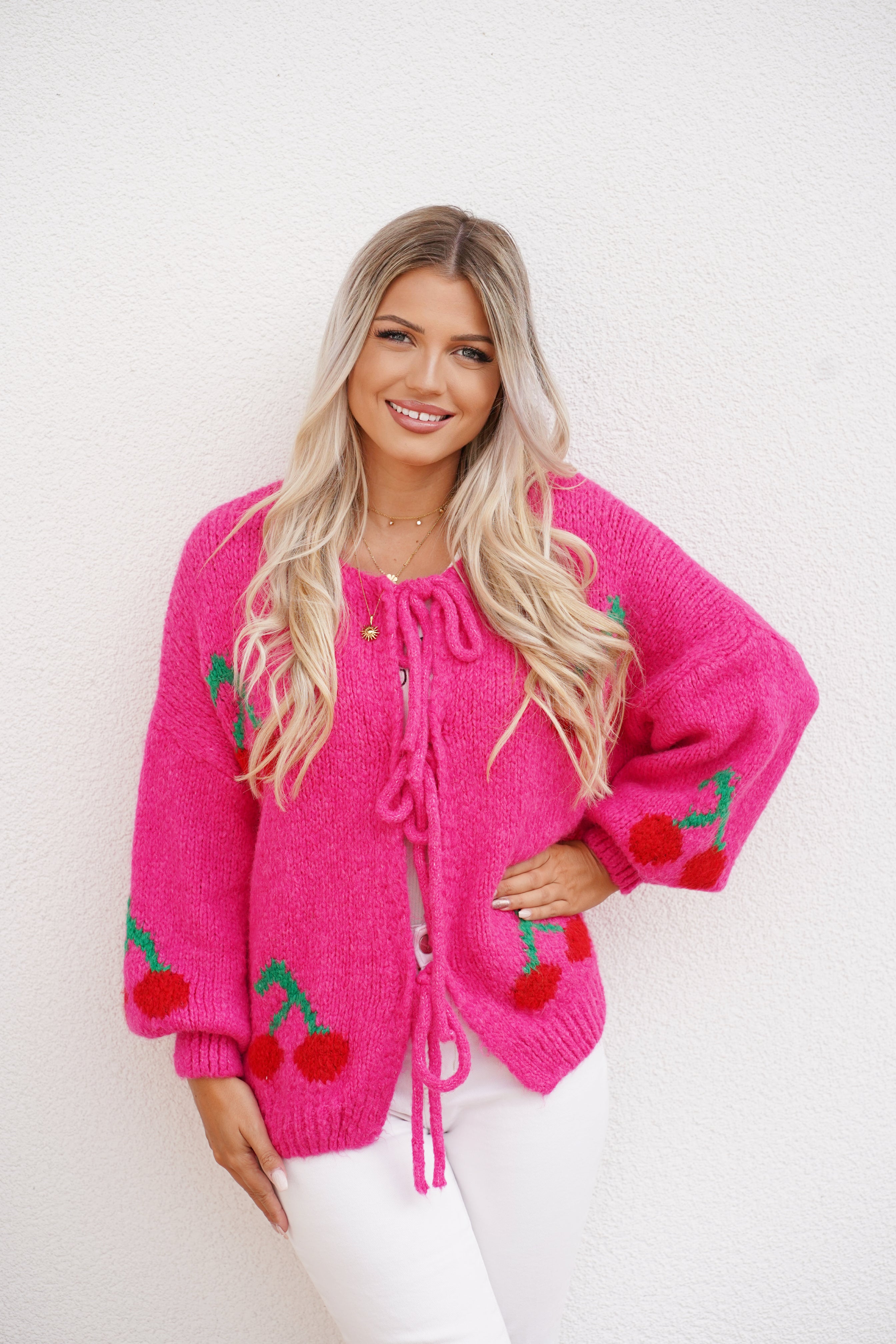 Cardigan Schleife Cherry