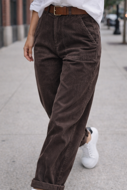 Barrel Leg Feincordhose im Relaxed Fit