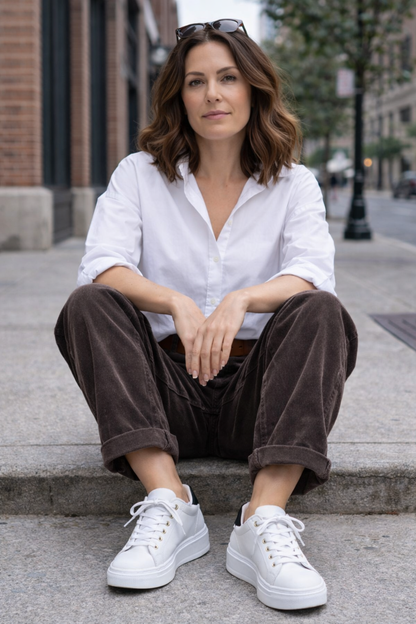 Barrel Leg Feincordhose im Relaxed Fit