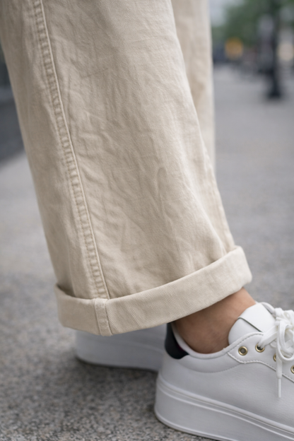 Barrel Leg Feincordhose im Relaxed Fit