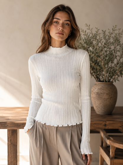 Geripptes Langarmshirt