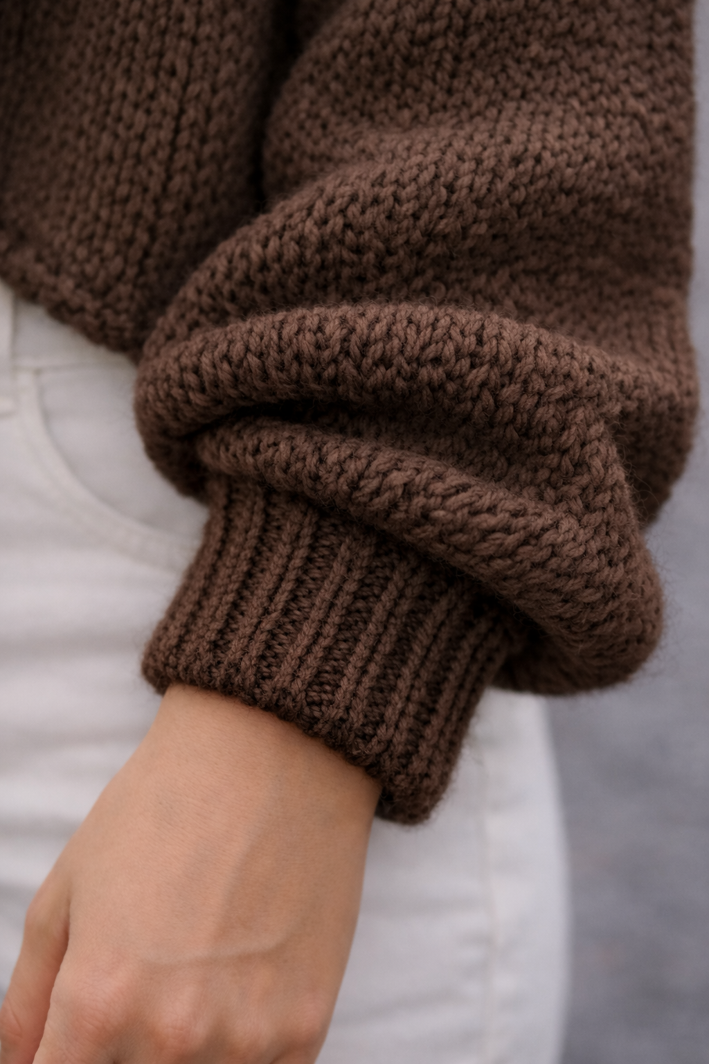 Grobstrick Cardigan mit Statement-Schleife